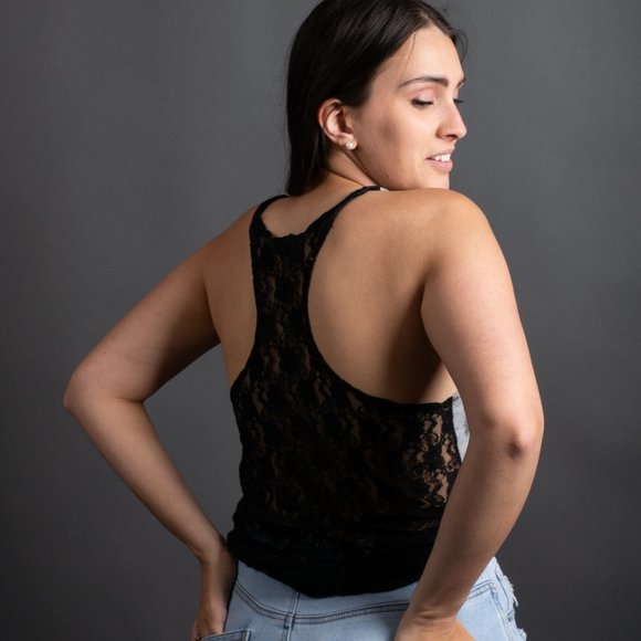 Cheetah Racer Back Tank with Lace - Picture 10 of 10